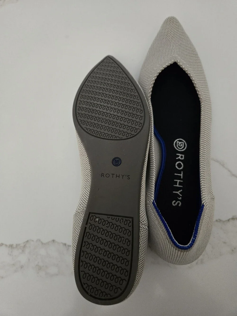 Rothy's Women's Pointed Flat in Light Gray